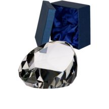 Glass trophy - crystal paperweight