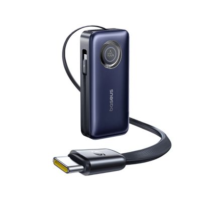5. Baseus EnerCore CR11 20000mAh 100W Power Bank with Retractable USB-C Cable - Black