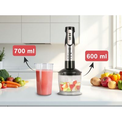 13. ELDOM MULTIFUNCTIONAL BLENDER BL250 VEXI 800W BLACK-SILVER METAL CHOPPING TIP, CONTAINER WITH CHOPPER KNIFE