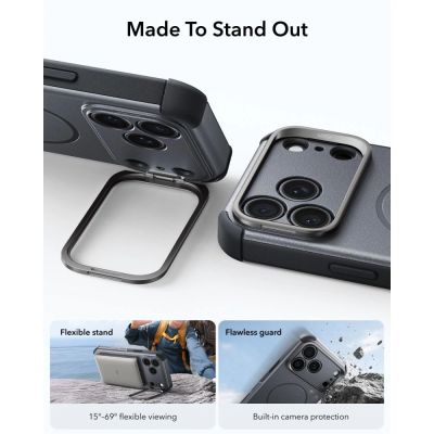 4. ESR Cyber ​​Tough Kickstand MagSafe Case for iPhone 18 Pro Max / 17 Pro Max - Gray