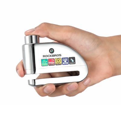 7. Rockbros LBAYG8308 Bike Lock with Alarm and Disc Lock - Black