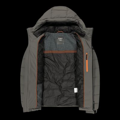 8. CMP Men's Winter Sports Jacket with Hood, Insulated, Gray (34K0167/E910)