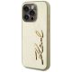 2. Karl Lagerfeld Wrinkled Metal Signature iPhone 15 Pro Max Case - Gold