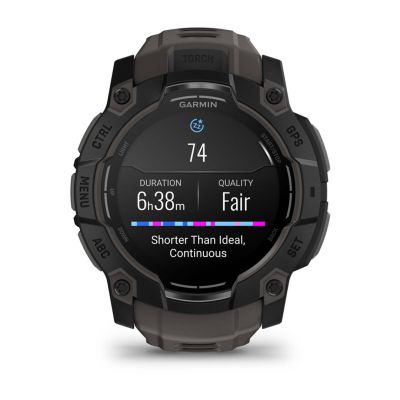 9. Garmin Instinct 3 – 50 mm AMOLED Black met charcoal band watch