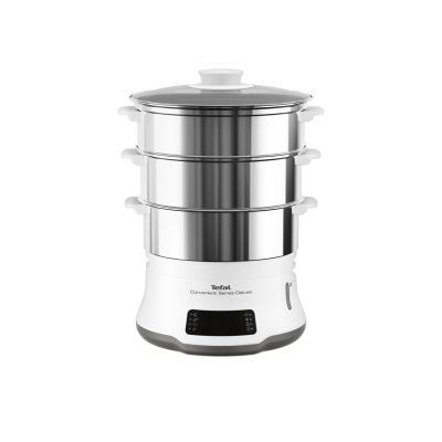 Tefal Convenient Series Deluxe VC502D 3-Basket Steamer, 900W Stainless Steel, White