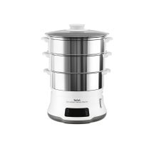 Tefal Convenient Series Deluxe VC502D 3-Basket Steamer, 900W Stainless Steel, White