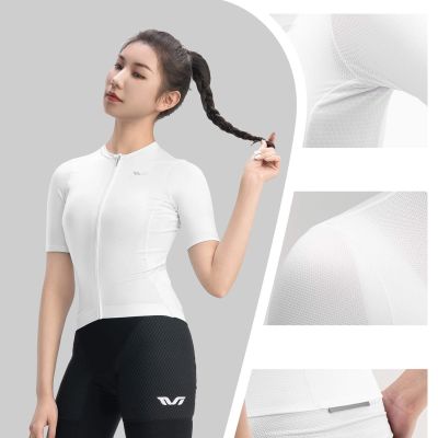 6. Rockbros 15210007010 TVI M women's cycling jersey - white
