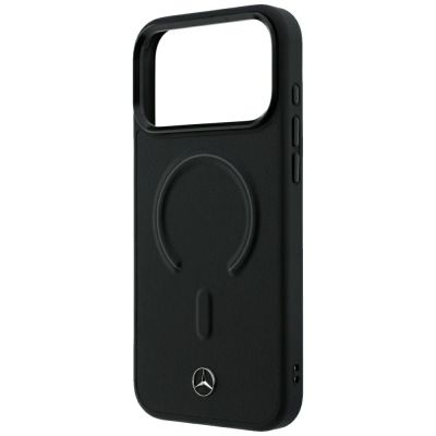6. Mercedes Leather 3D MagSafe Case for iPhone 18 Pro Max / 17 Pro Max - Black