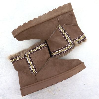 11. Women's brown suede snow boots Potocki 06303