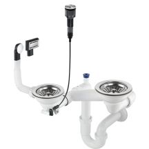 DEANTE SPACE-SAVER ZXY9983 siphon for 1.5- and 2-bowl granite sinks