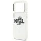 6. Karl Lagerfeld IML Glitter Karl & Choupette Sketch Logo MagSafe Case for iPhone 17 Pro - Clear