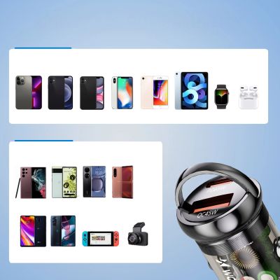 9. Wozinsky 65W Car Charger USB-C PD 65W / USB-A 45W QC 3.0 - Black