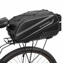 Wozinsky Bike Trunk Bag with Long Strap and Expandable Side Pockets - Black