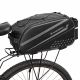Wozinsky Bike Trunk Bag with Long Strap and Expandable Side Pockets - Black