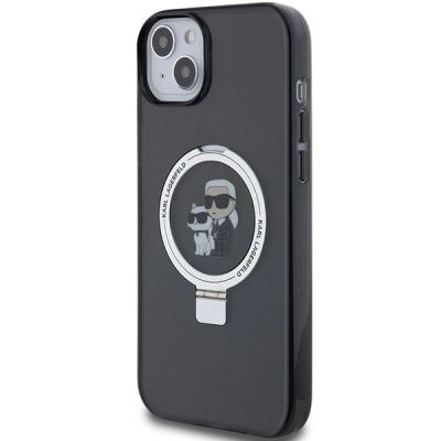 2. Karl Lagerfeld KLHMP15SHMRSKCK iPhone 15 6.1" black/black hardcase Ring Stand Karl&Choupette MagSafe