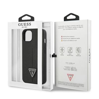8. Guess GUHCP13SPSATLK iPhone 13 mini 5,4 "black / black hardcase SaffianoTriangle Logo