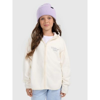 Girls' loose fleece with hood 4F 4FJRAW25TFLEF444-11S