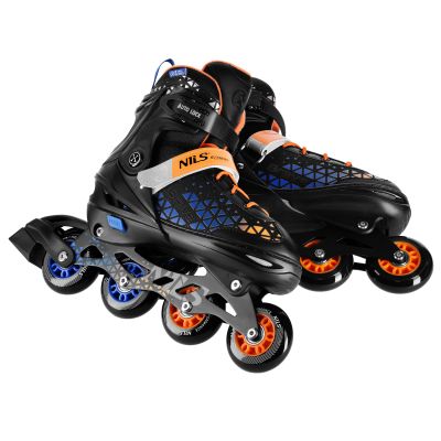 5. NH18190A 4-in-1 BRAVE BLUE-ORANGE ROLLER SKATES SIZE S (29-33) WITH NILS EXTREME HOCKEY BOARD