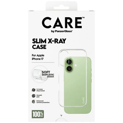 5. CARE by PanzerGlass Fashionable X-Ray Soft Basic Case for iPhone 17 - Transparent