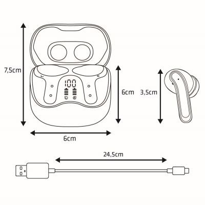 36. AUDIOCORE WIRELESS HEADPHONES, HYBRID ANC, ENC, 6 MICROPHONES, CHARGING CASE, TUYA AC591