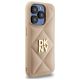 3. DKNY Quilted Stack Logo iPhone 15 Pro Max Case - Beige