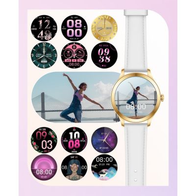 14. Smartwatch Gravity White Gold 2 Straps GT25-2 PRO