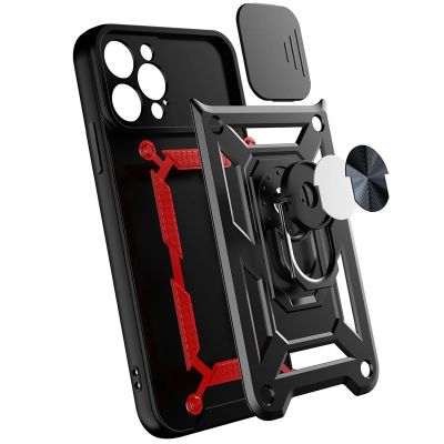 8. Hybrid Armor Camshield case for Realme 10 Pro armored case with camera cover black
