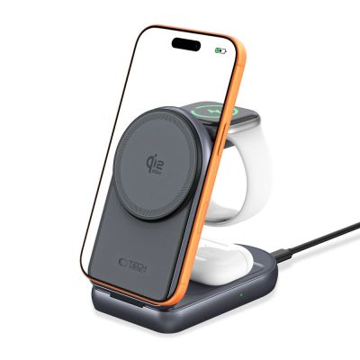2. Tech-Protect A53 3in1 MagSafe 25W QI2.2 Wireless Charger - Dark Gray