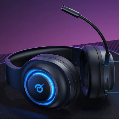13. QCY Heroad V200 Tri-Mode Gaming Headphones with 7.1 Sound, 240h Battery, and Detachable Microphone - Black