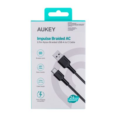 12. AUKEY CB-CD30 USB-C QC PD CABLE 0.9M 3A NYLON