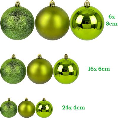 3. DECORATIVE PLASTIC BAUBLE SAFE 46 PCS GREEN MICA
