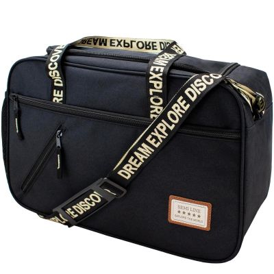 3. BLACK AIRPLANE TRAVEL BAG + WHITE SEMI LINE LETTERING