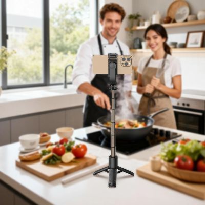 10. Acefast E42 Selfie Stick with Automatic Tripod and Bluetooth Remote Control 63 cm - Black
