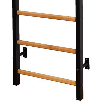 17. WOODEN AND METAL GYMNASTIC WALL BAR WITH METAL BAR BENCHK 721B
