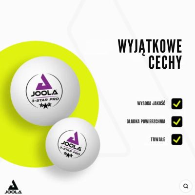 9. JOOLA PRO 3 STAR TABLE TENNIS BALLS 24 PCS WHITE