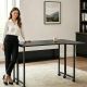 MACLEAN FOLDABLE DESK / TABLE MACLEAN, BLACK, MOBILE 100X73CM, MAX. 50KG, ANGLED, L-SHAPED, MC-126 L/B MC-126 L/B
