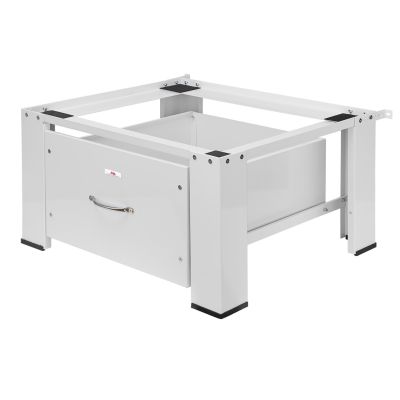 4. Maclean Washer/Dryer Stand with Drawer, Max Load 150kg, White, MC-117 W