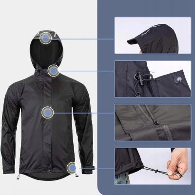 2. Rockbros YPY013BKM breathable windproof rain jacket M - black