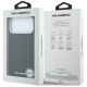 8. Karl Lagerfeld Grained Allover Logo Metal Elongated MagSafe Case for iPhone 17 Pro / 18 Pro - Black