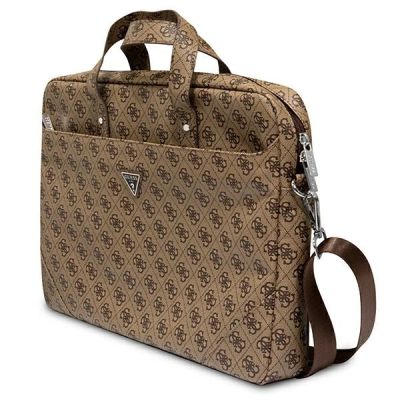 2. Guess Saffiano 4G Triangle Logo bag for a 16'' laptop - brown
