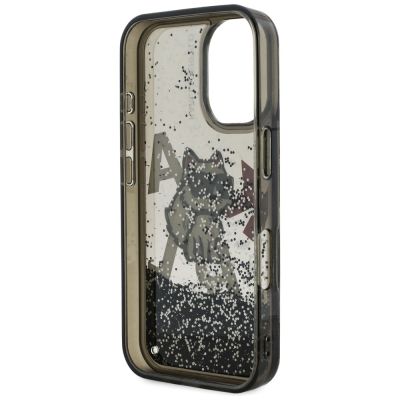 7. Karl Lagerfeld Liquid Glitter Choupette Logo iPhone 16 Case - Black