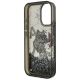 7. Karl Lagerfeld Liquid Glitter Choupette Logo iPhone 16 Case - Black
