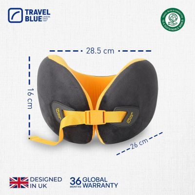 6. TRAVEL BLUE HIGH CLOUD MEMORY FOAM TRAVEL PILLOW