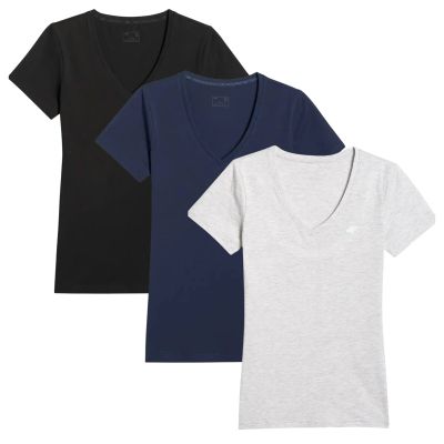 Women's T-shirt (SET OF 3 T-SHIRTS) 4F 4FWMM00TTSHF3307-20S-27M-31S