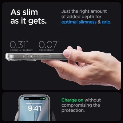 14. Spigen Ultra Hybrid Mag Case with MagSafe for iPhone 15 Pro - Gray