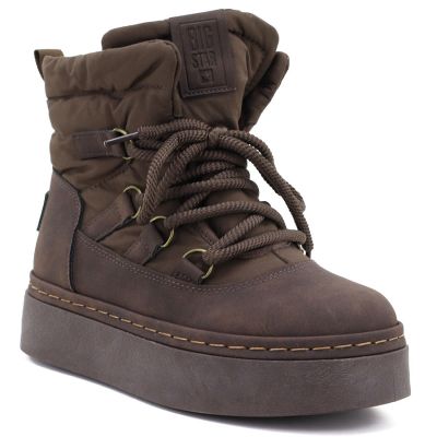 Women's chocolate platform snow boots Big Star UU274191