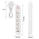 10. MACLEAN POWER STRIP EXTENSION CORD 5 OUTLETS + 3XUSB, 110-240V AC 50/60HZ, 2.1A MAX 2500W, 1.5M, WHITE MCE395W
