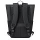 10. Rivacase Eden Backpack Roll-Up Backpack Black Polyester, Waxed Leather (Pull Up)
