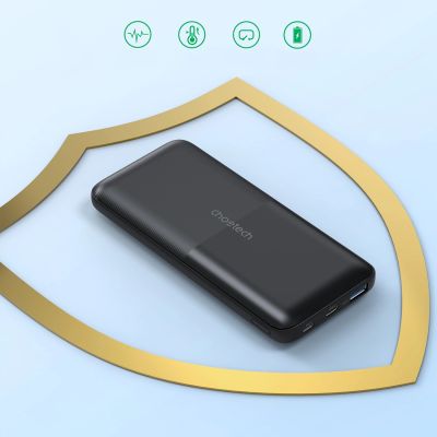 4. Powerbank Choetech B654 10000mAh 22.5W USB-A / USB-C / micro USB with built-in USB-C / Lightning cable - black
