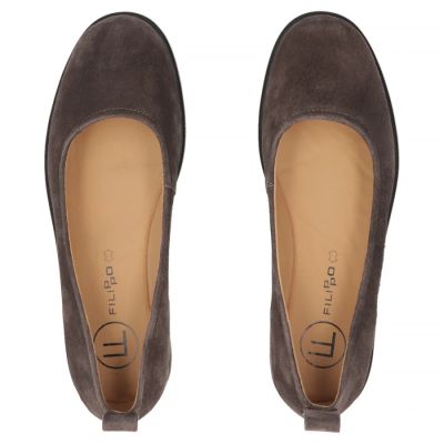 5. Women's suede leather ballerinas brown DP7741